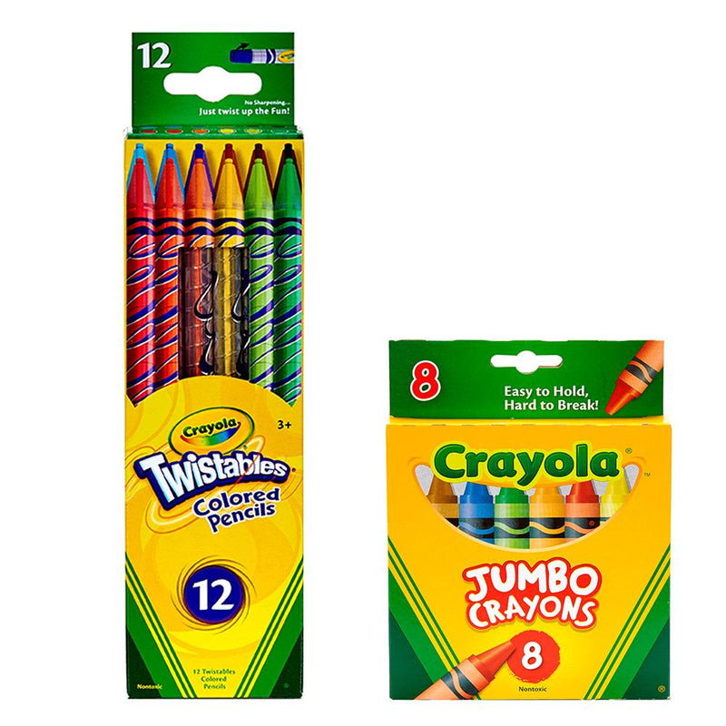 Set De Colores Twist x 12 Unds + Crayones Jumbo x 8 Unds